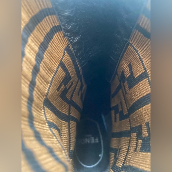 Fendi Black Pointed-Toe Sock Ankle Booties - Picture 9 of 12